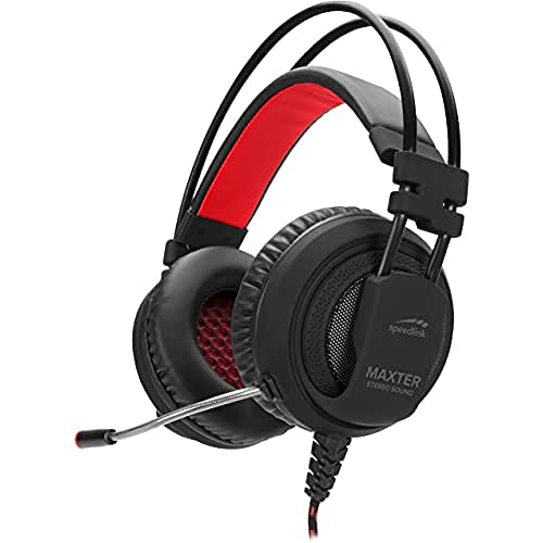 Speedlink MAXTER Stereo Headset - Gaming Headset mit flexiblen Mikrofon, Kabelfernbedienung, für PS4, schwarz von Speedlink