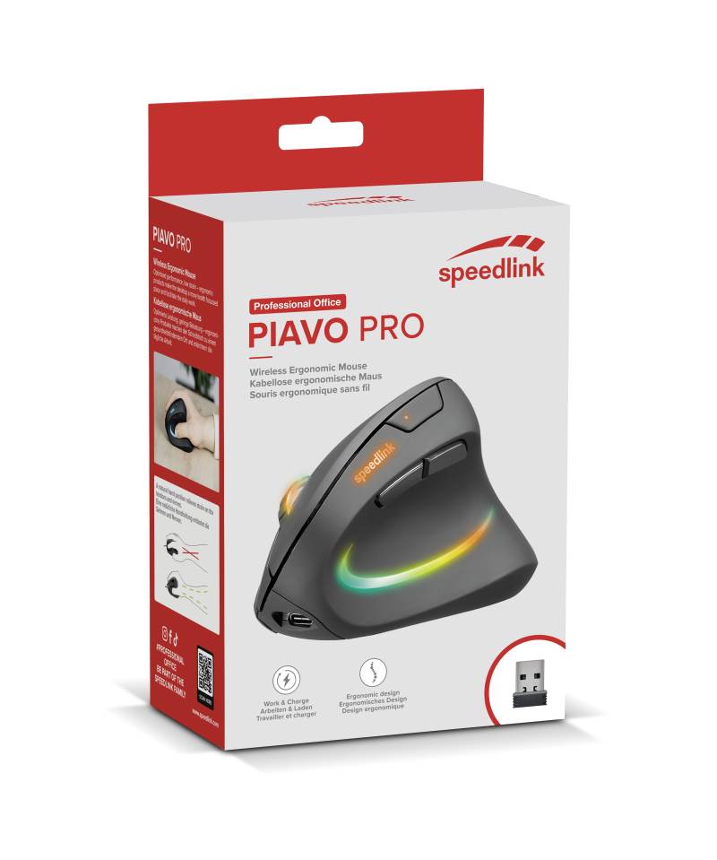 Speedlink Maus PIAVO PRO, Illuminated Rechargeable Vertical retail von Speedlink