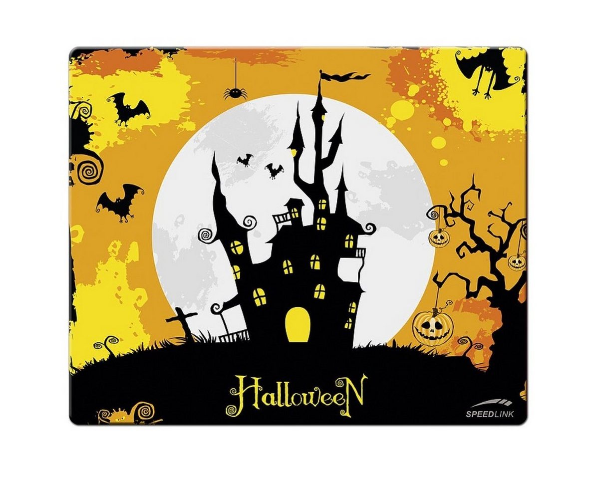 Speedlink Mauspad Mouse-Pad Maus-Pad Motiv Halloween Castle 1,5mm, Halloween Schloss Burg, Maus Pad, rutschfest, flach, Textil-Oberfläche von Speedlink