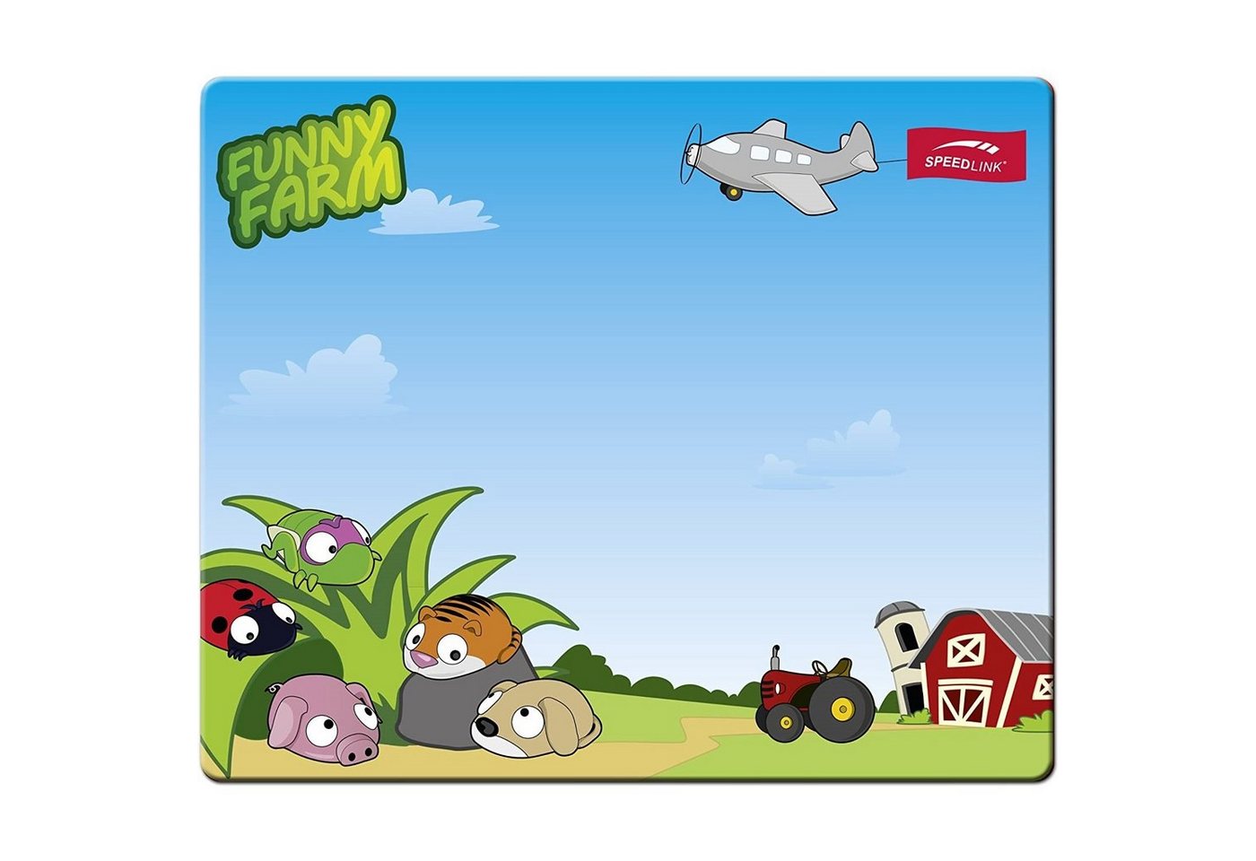 Speedlink Mouse-Pad Maus-Pad Motiv Funny Farm 1,5mm dünn Mäuse (Bauernhof Motiv, Mouse Maus Pad dünn, rutschfest, Textil-Oberfläche) von Speedlink