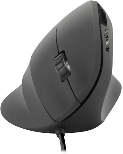 Speedlink PIAVO Ergonomic Vertical Mouse – kabel-gebundene ergonomische vertikale Maus mit USB-Anschluss, fürs Büro/Home Office, schwarz von Speedlink