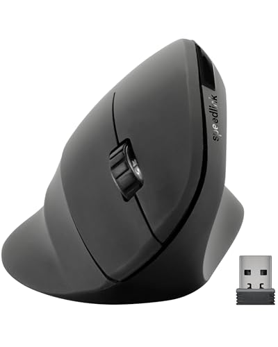 Speedlink PIAVO Ergonomic Vertical Mouse wireless - ergonomische vertikale Maus kabellos, einstellbar bis 1600dpi, gummierte Oberfläche, USB-A Nano Empfänger, Vertikalmaus ohne Kabel, schwarz Speedlink PIAVO Ergonomic Vertical Mouse wireless - ergonomische vertikale Maus kabellos, einstellbar bis 1600dpi, gummierte Oberfläche, USB-A Nano Empfänger, Vertikalmaus ohne Kabel, schwarz von Speedlink