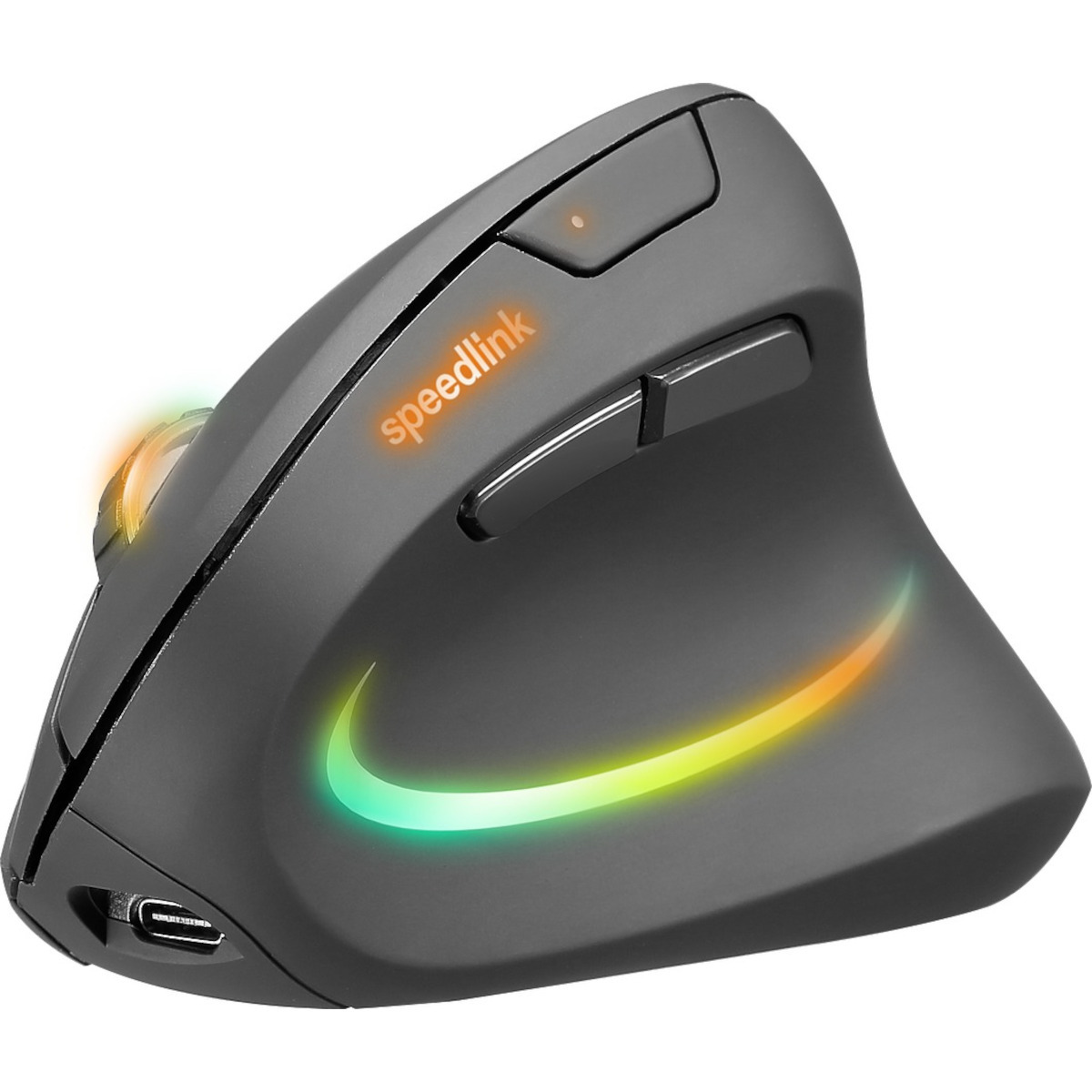 Speedlink PIAVO PRO Beleuchtete Wiederaufladbare Vertikale Ergonomische Maus - kabellos, Gummi-Schwarz von Speedlink