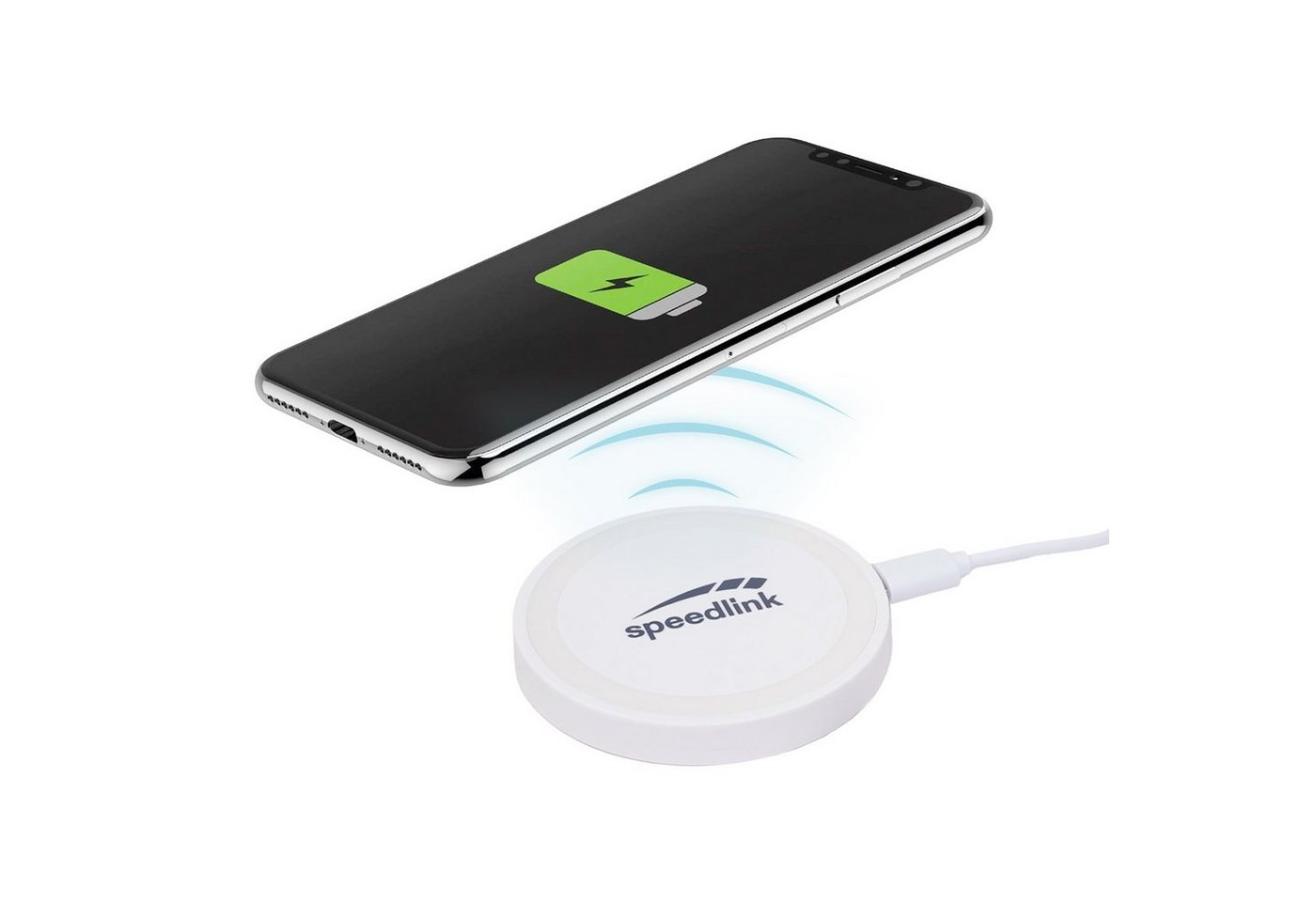 Speedlink PUCK Wireless Charger Ladegerät 10W Ladestation Smartphone-Ladegerät (Kabellos, Induktiv, Flach) von Speedlink
