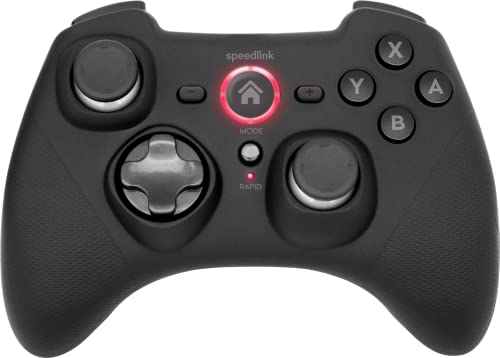 Speedlink RAIT wireless Gamepad mit Bluetooth – kabelloser Controller für Nintendo Switch/PC/Android, Motion-Control-Sensor, USB-C-Ladekabel, Vibrationsfunktion, schwarz von Speedlink