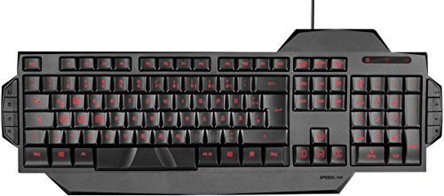 Speedlink RAPAX Gaming Keyboard - USB Gaming Tastatur - full size Layout - LED - gekennzeichnete Gaming Tasten - schwarz - IT Layout von Speedlink
