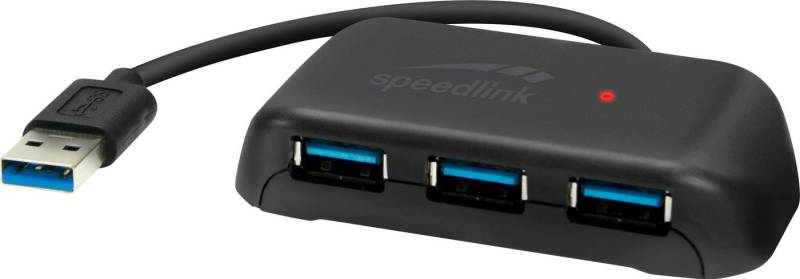 Speedlink SNAPPY EVO USB Hub, 4-Port, USB 3.0, USB 3.1 Gen 1, USB 3.2 Gen 1 USB-Adapter USB Typ A, passiv von Speedlink