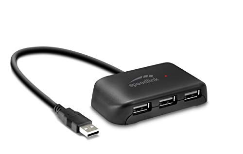 Speedlink SNAPPY EVO USB Hub - Passiver 4-Port Hub mit USB 2.0 - treiberlose Installation, schwarz von Speedlink