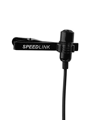 Speedlink SPES Clip-On Microphone - Ansteckmikrofon mit Halteklipp, Rauschunterdrückung, zum Anstecken, schwarz von Speedlink