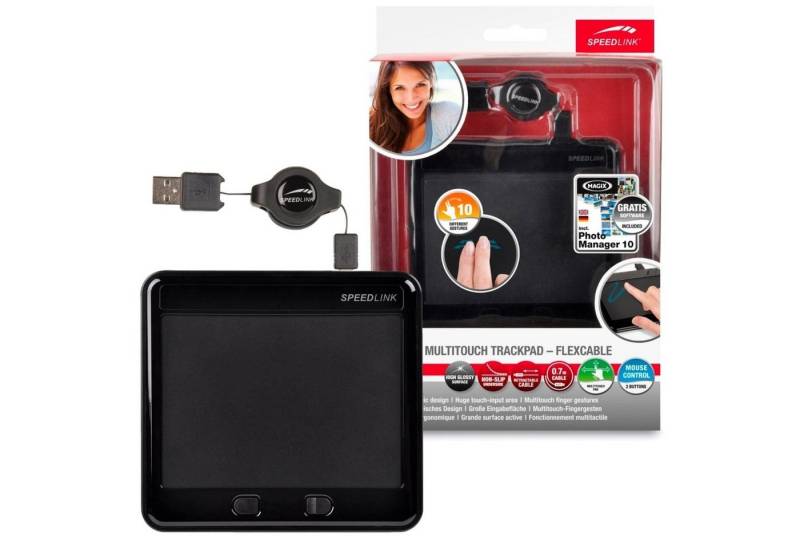 Speedlink SWAY USB Multi-Touch Trackpad Touchpad Mäuse (Pad mit aufrollbarem Kabel, als Maus Mouse für PC Notebook Laptop etc) von Speedlink
