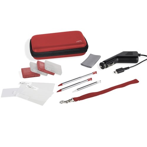 Speedlink Starter Kit 10-In-1 für Nintendo N3DS/NDSi (Tasche, Touch Pens, KFZ-Ladegerät, Schutzfolie, Spielhüllen, Mikrofasertuch uvm.) rot von Speedlink