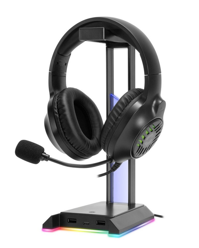 Speedlink TYRON RGB Stereo, EXCELLO NX RGB Headset Stand Gaming-Headset (inkl. Headset Stand mit USB-Hub) von Speedlink