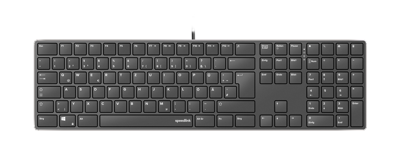 Speedlink Tastatur RIVA Slim Metal Scissor, schwarz retail Speedlink Tastatur RIVA Slim Metal Scissor, schwarz retail von Speedlink