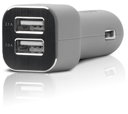 Speedlink Turay KFZ-Ladegerät mit zwei USB-Anschlüssen (Paralleler Betrieb von 2,1A und 1A, für 12-V-Zigarettenanzünder-Anschluss) grau von Speedlink