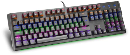 Speedlink VELA LED Mechanical Gaming Keyboard – Mechanische Gaming Tastatur RGB, kabelgebunden, Metall Oberfläche, Blue Switches, Anti-Ghosting, 11 Beleuchtungsmodi, DE-Layout, schwarz von Speedlink