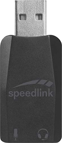 Speedlink VIGO USB Sound Card - Soundkarte mit Mikrofon- und Kopfhörereingang, USB, schwarz von Speedlink