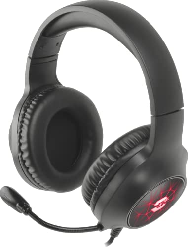 Speedlink VIRTAS kabelgebundenes 7.1 Gaming Headset mit Mikrofon – konfigurierbarer 7.1-Surround-Sound, USB-Anschluss, farbige RGB LED-Beleuchtung, Lautstärkeregelung via Kabelfernbedienung, schwarz von Speedlink