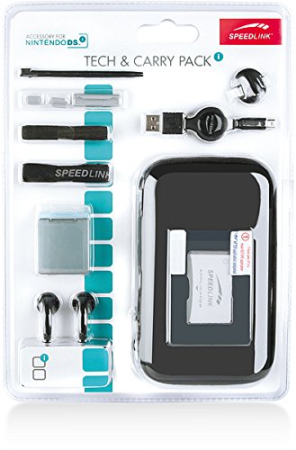 Speedlink Zubehör für Nintendo Handheld (Tasche/Kopfhörer/Ladekabel/Touchpen/Spielhülle/Mikrofasertuch/Trageriemen) schwarz von Speedlink