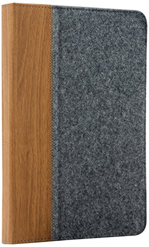 Speedlink stylische Tablet-Tasche - SENTEA Universal Case (praktische Standfunktion - Moderne Optik aus Holz und Filz - flexible Geräteaufnahme) für Tablet-PCs von 11 x 17,8 cm bis 12 x 18,8 cm grau-braun von Speedlink