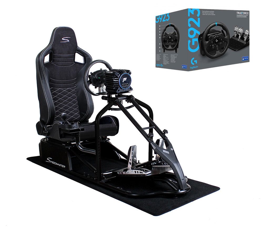 Speedmaster Speedmaster Pro Racing-Seat Schwarz mit Logitech G923 Bundle Gaming-Controller von Speedmaster