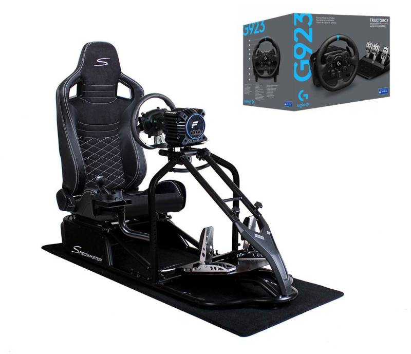 Speedmaster Speedmaster Pro Racing-Seat Schwarz mit Logitech G923 Bundle Gaming-Controller von Speedmaster