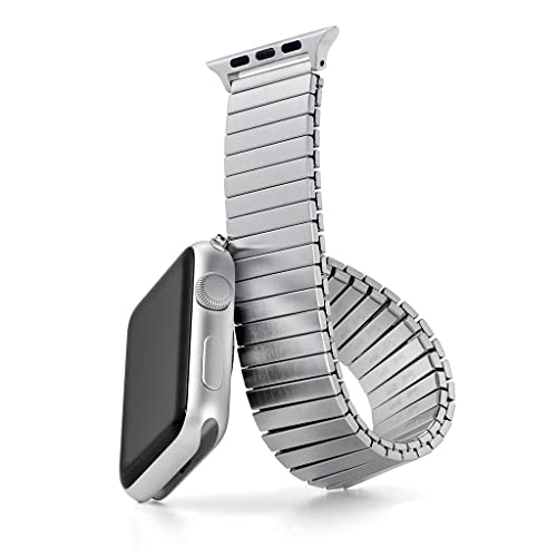 Speidel Twist-O-Flex Erweiterungsband aus gebürstetem Stahl, kompatibel mit der 42/44/45 Apple Watch Serie 1–8 und Apple Watch Ultra (Größe 5) von Speidel