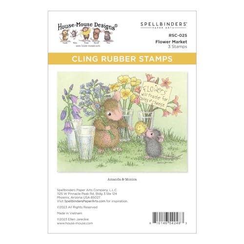 Spellbinders RSC-025 Flower Market Haftstempel-Set aus der House-Mouse Spring Has Sprung Collection von Spellbinders