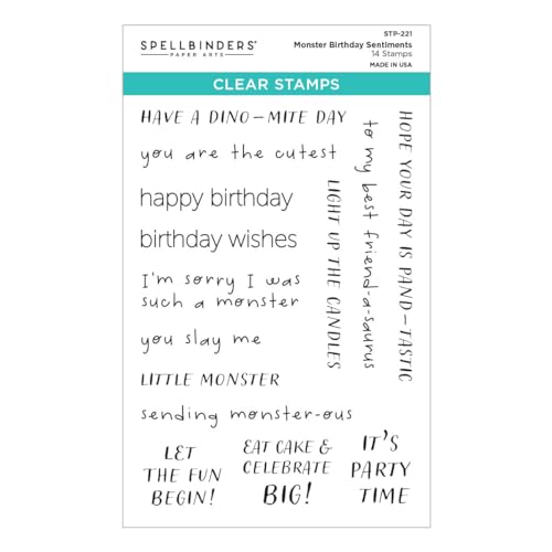 Spellbinders Sentiments Stempel-Set aus der Monster Birthday Collection, 1 Stück Spellbinders Sentiments Stempel-Set aus der Monster Birthday Collection, 1 Stück von Spellbinders
