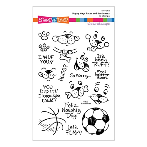 Spellbinders Stampendous Hugs Collection Stempel-Set, Motiv "Puppy Faces and Sentiments", 1 Stück Spellbinders Stampendous Hugs Collection Stempel-Set, Motiv "Puppy Faces and Sentiments", 1 Stück von Spellbinders