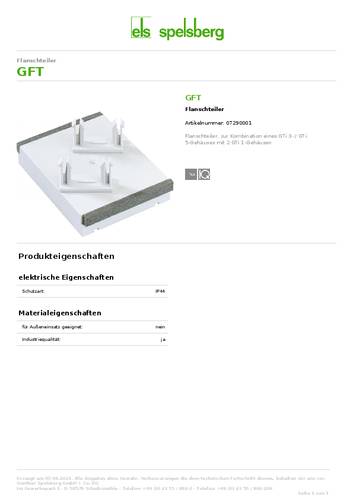 Spelsberg GFT Flanschteiler 1St. von Spelsberg