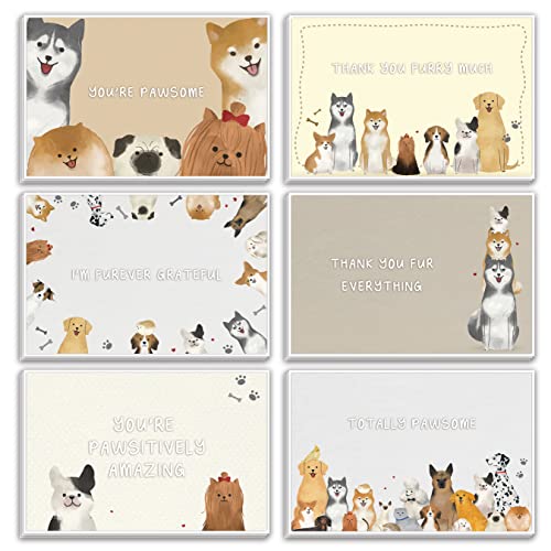 48 Hund Dankeskarten Set, Hund Pun Notizkarten Pack mit Umschlägen, Welpen Grußkarten Bulk, Niedliche Box Sortiment Quip Karten für Dankbarkeit, Anerkennung, Wertschätzung, 4 x 6 Zoll 48 Hund Dankeskarten Set, Hund Pun Notizkarten Pack mit Umschlägen, Welpen Grußkarten Bulk, Niedliche Box Sortiment Quip Karten für Dankbarkeit, Anerkennung, Wertschätzung, 4 x 6 Zoll von Spercy
