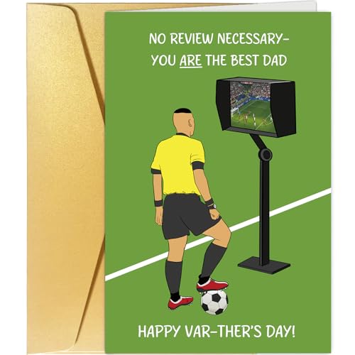 Lustige Fußball-Vatertagskarte für Vater, Stiefvater, Happy VAR Vatertagskarte für Fußballliebhaber, You Are the Best Dad Lustige Fußball-Vatertagskarte für Vater, Stiefvater, Happy VAR Vatertagskarte für Fußballliebhaber, You Are the Best Dad von Spercy