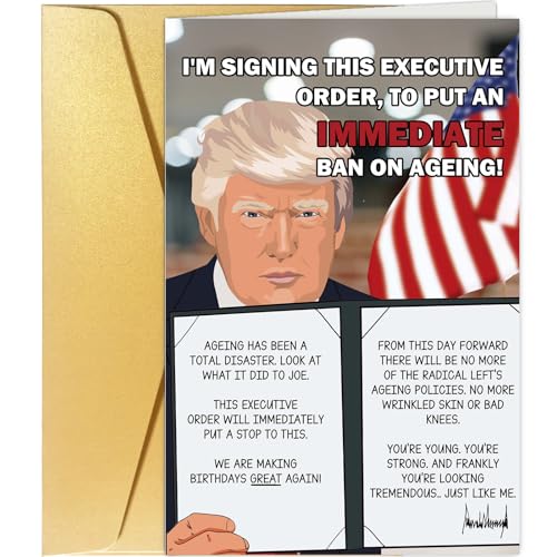Spercy Lustige Trump-Geburtstagskarte, Trump Executive Order Geburtstagskarte, Geburtstagsgeschenk für Ihn, Vater, Männer Spercy Lustige Trump-Geburtstagskarte, Trump Executive Order Geburtstagskarte, Geburtstagsgeschenk für Ihn, Vater, Männer von Spercy