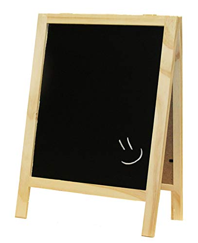 Kreidetafel zum aufstellen inkl. Kreide - 32x20 cm - Tischaufsteller Holz Tafel Werbetafel Schreibtafel von Spetebo