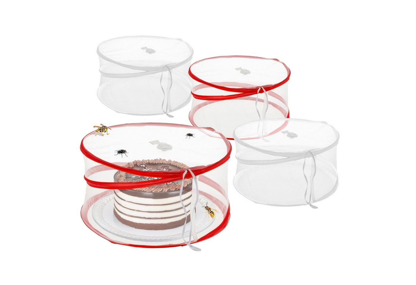 Spetebo Abdeckhaube PopUp Speisehaube 34 x 17 cm im 4er Set - 2x weiß / 2x rot 0 Zoll, Lebensmittel Abdeckhaube faltbar Spetebo Abdeckhaube PopUp Speisehaube 34 x 17 cm im 4er Set - 2x weiß / 2x rot 0 Zoll, Lebensmittel Abdeckhaube faltbar von Spetebo