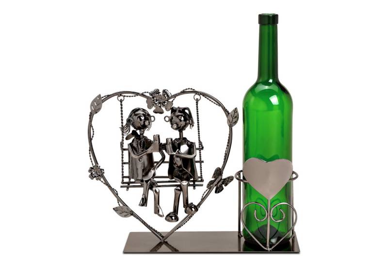 Spetebo Flaschenhalter Weinflaschenhalter, (Stück, 1-St., Flaschenhalter mit Figuren), Deko Flaschenhalter mit Metall Figuren von Spetebo