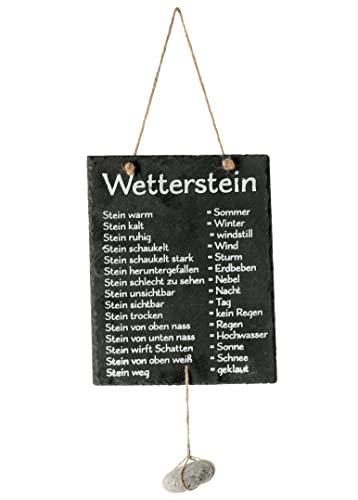 Spetebo Wetterstation mit Schiefertafel - 25 x 20 cm - lustige Wetterwarte mit Wetterstein zum Hängen - Wetter Tafel Stein Station Schild Garten Balkon Deko Spetebo Wetterstation mit Schiefertafel - 25 x 20 cm - lustige Wetterwarte mit Wetterstein zum Hängen - Wetter Tafel Stein Station Schild Garten Balkon Deko von Spetebo