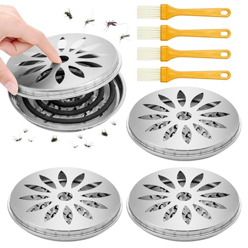 Spetsbst 4 Stück Edelstahl Moskito Spulenhalter mit 4 Bürsten Mückenspulenhalter mit Deckel Mückenspirale Behälter Schnaken Spiralen für Zuhause Garten Camping Reise Outdoor Spetsbst 4 Stück Edelstahl Moskito Spulenhalter mit 4 Bürsten Mückenspulenhalter mit Deckel Mückenspirale Behälter Schnaken Spiralen für Zuhause Garten Camping Reise Outdoor von Spetsbst