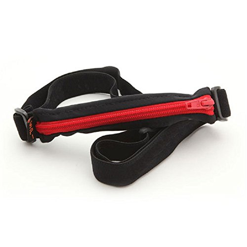 Spibelt Kinder-Gürtel: Anti-Rutsch-Gürtel mit Loch für Insulinpumpen, medizinische Geräte oder Kopfhörer, für aktive Kinder, unisex, 7BB-K001-003-PTH, Black with Red Zipper von Spibelt