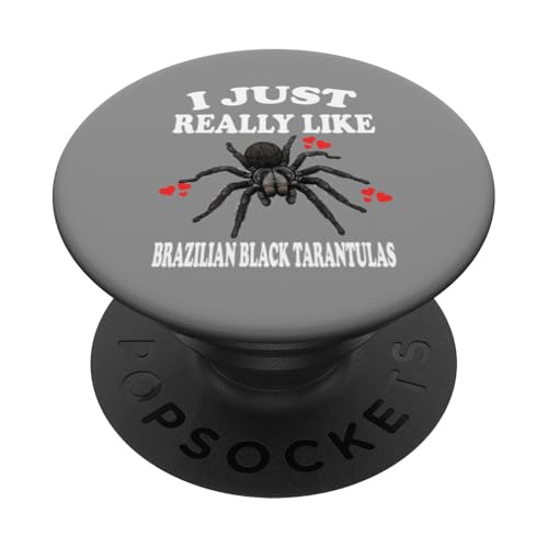 Ich mag brasilianische schwarze Vogelspinnen einfach sehr PopSockets Klebender PopGrip Ich mag brasilianische schwarze Vogelspinnen einfach sehr PopSockets Klebender PopGrip von Spider Pet