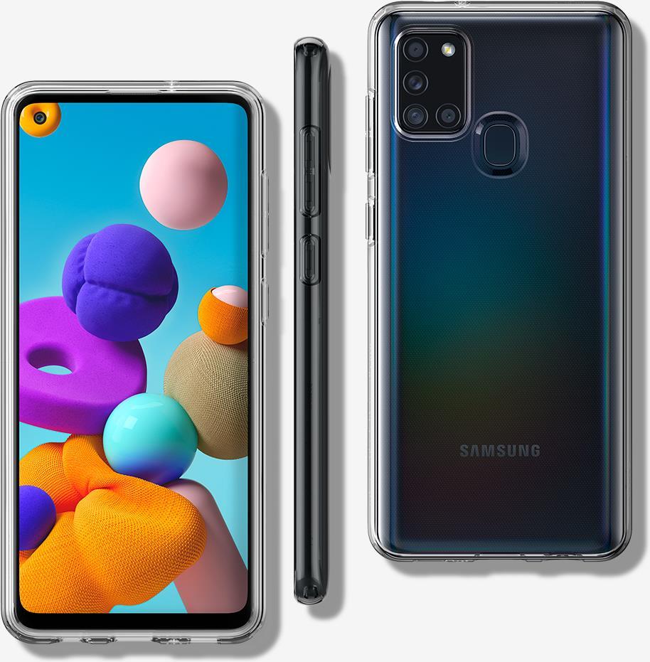 Spigen ACS00975. Etui-Typ: Cover, Markenkompatibilität: Samsung, Kompatibilität: Galaxy A21s, Maximaler Bildschirmdurchmesser: 16,5 cm (6.5 ), Oberflächenfärbung: Einfarbig, Produktfarbe: Transparent (SP-ACS00975) von Spigen