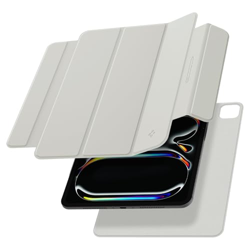 Spigen AirSkin Folio OneTap Hülle Kompatibel mitiPad Pro 11 Zoll 5.Generation M4 (2024) Schlank und Leicht Cover Case Vollständig Abnehmbarer Deckel mit Magnet - Grau von Spigen
