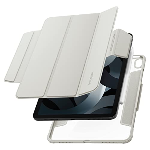 Spigen AirSkin Pro Kompatibel mit iPad Air 5. Generation (2022) / iPad Air 4. Generation (2020) 10.9 Zoll Hülle mit abnehmbarem magnetischem Deckel - Grau von Spigen