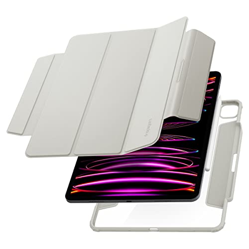 Spigen AirSkin Pro Kompatibel mit iPad Pro 12.9 Zoll 6. Generation (2022) / 5. Generation (2021) Hülle mit abnehmbarem magnetischem Deckel - Grau von Spigen