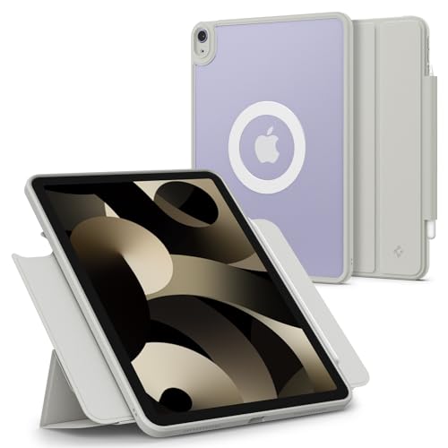 Spigen AirSkin Pro OneTap Hülle Kompatibel mit iPad Air 6. M2 (2024) / 5. (2022) / 4. Generation (2020) 11 und 10.9 Zoll Case Vollständig Abnehmbarer Deckel mit Magnet - Grau von Spigen