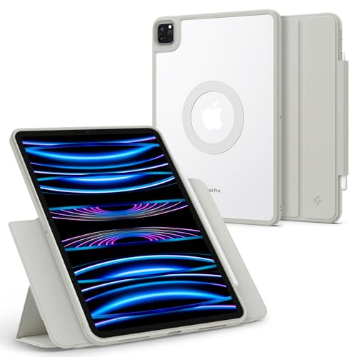 Spigen AirSkin Pro OneTap Hülle Kompatibel mit iPad Pro 11 Zoll Generation 4 2022 | 3 2021 | 2 2020 | 1 2018 Vollständig Abnehmbarer Deckel mit Magnet - Grau von Spigen