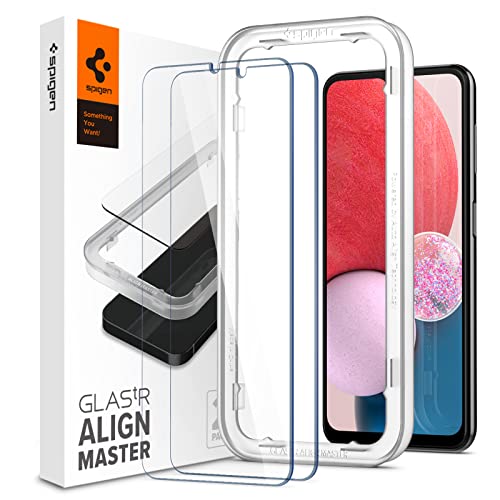 Spigen AlignMaster Schutzfolie kompatibel mit Samsung Galaxy A13 4G (LTE), 2 Stück, Kratzfest, 9H Härte Folie von Spigen