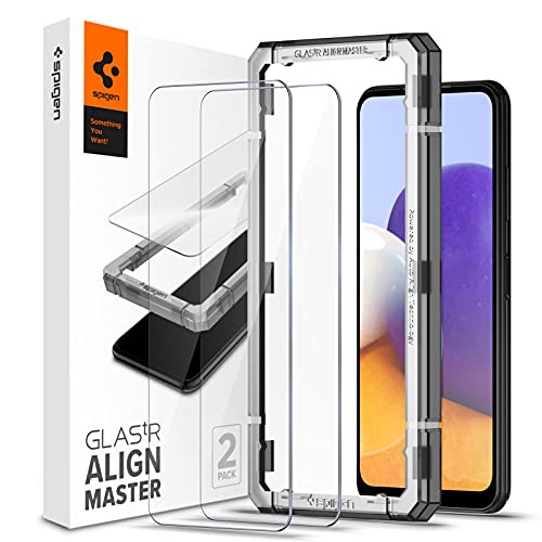 Spigen AlignMaster Schutzfolie kompatibel mit Samsung Galaxy A22 5G, 2 Stück, Kratzfest, 9H Härte Folie von Spigen