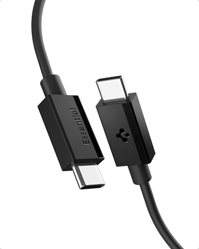 Spigen ArcWire Essential 60W USB C auf USB C Kabel Schnellladung【1M】für iPhone 16 16e 15, Samsung Galaxy S25 Ultra Plus, Tab S10 FE Ultra, iPad 11 10 Pro Air, MacBook Air, Google Pixel 9a - Schwarz Spigen ArcWire Essential 60W USB C auf USB C Kabel Schnellladung【1M】für iPhone 16 16e 15, Samsung Galaxy S25 Ultra Plus, Tab S10 FE Ultra, iPad 11 10 Pro Air, MacBook Air, Google Pixel 9a - Schwarz von Spigen