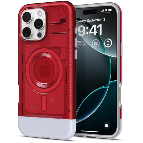 Spigen Classic C1 MagFit Hülle für iPhone 16 Pro Max, Kompatibel mit MagSafe Zubehör -Ruby Spigen Classic C1 MagFit Hülle für iPhone 16 Pro Max, Kompatibel mit MagSafe Zubehör -Ruby von Spigen